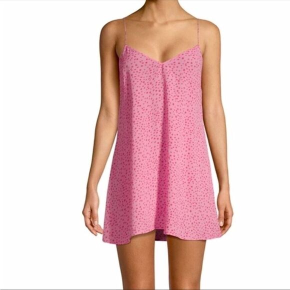 For Love & Lemons Twinkle Slip Mini Dress Pink S Spaghetti Straps Romantic - Picture 1 of 10